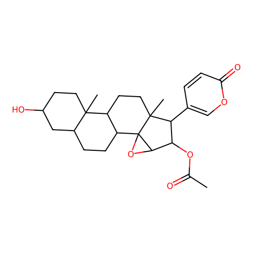 5beta-Bufa-20,22-dienolide, 14,15beta-epoxy-3beta,16beta-dihydroxy-, 16-acetate structure