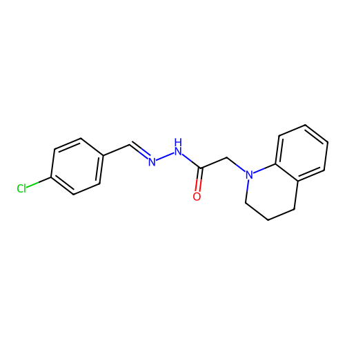 (E)-N'-(4-chlorobenzylidene)-2-(3,4-dihydroquinolin-1(2H)-yl)acetohydrazide structure