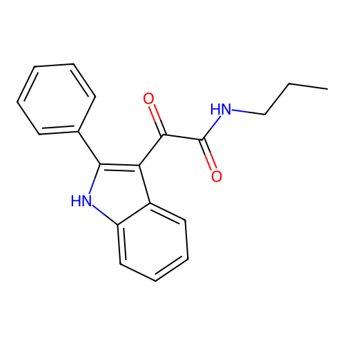 2-oxo-2-(2-phenyl-1H-indol-3-yl)-N-propylacetamide structure
