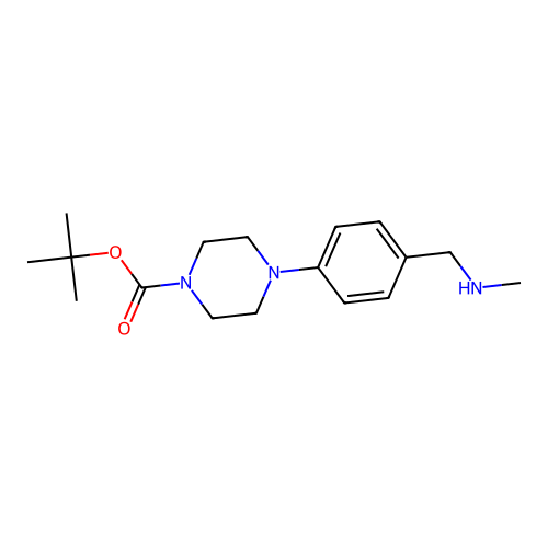Tert-butyl 4-{4-[(methylamino)methyl]phenyl}piperazine-1-carboxylate structure