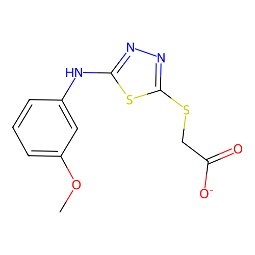 2-[[5-(3-Methoxyanilino)-1,3,4-thiadiazol-2-yl]sulfanyl]acetate structure