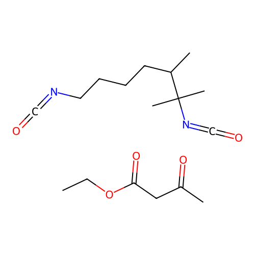 Ethyl 3-oxobutanoate--1,6-diisocyanato-5,6-dimethylheptane (1/1) structure