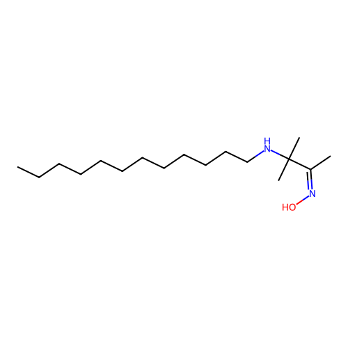 (2Z)-3-(dodecylamino)-3-methyl-2-butanone oxime structure