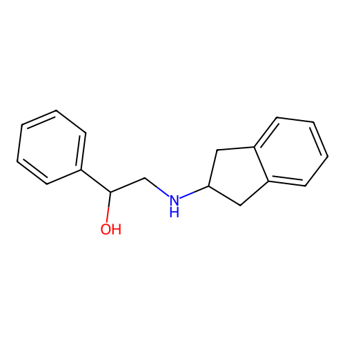 2-(2,3-dihydro-1H-inden-2-ylamino)-1-phenylethanol structure