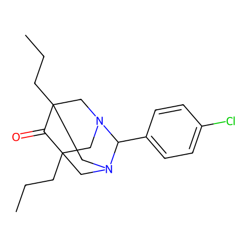 2-(4-Chlorophenyl)-5,7-dipropyl-1,3-diazatricyclo[3.3.1.1~3,7~]decan-6-one structure