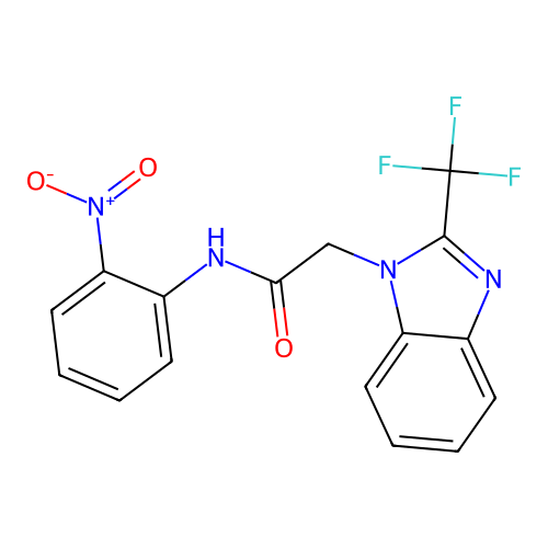 Acetamide, N-(2-nitrophenyl)-2-(2-trifluoromethylbenzoimidazol-1-yl)- structure