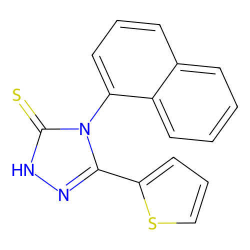 4-(naphthalen-1-yl)-5-(thiophen-2-yl)-4H-1,2,4-triazole-3-thiol structure