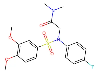 2-(N-(3,4-dimethoxyphenyl)sulfonyl-4-fluoroanilino)-N,N-dimethylacetamide structure