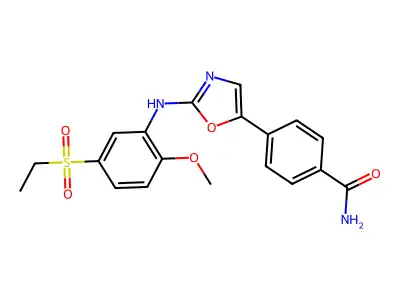 Benzamide,4-[2-[[5-(ethylsulfonyl)-2-methoxyphenyl]amino]-5-oxazolyl]- structure