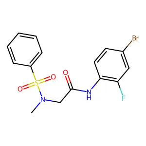 2-[benzenesulfonyl(methyl)amino]-N-(4-bromo-2-fluorophenyl)acetamide structure