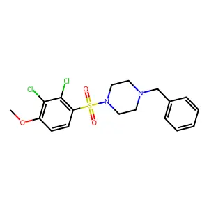 1-Benzyl-4-(2,3-dichloro-4-methoxyphenyl)sulfonylpiperazine structure