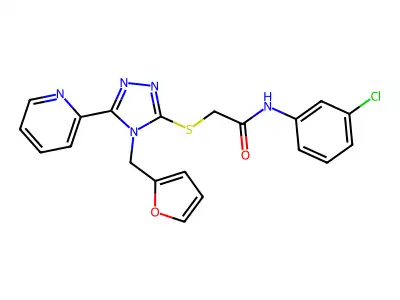 N-(3-chlorophenyl)-2-{[4-(furan-2-ylmethyl)-5-(pyridin-2-yl)-4H-1,2,4-triazol-3-yl]sulfanyl}acetamide structure