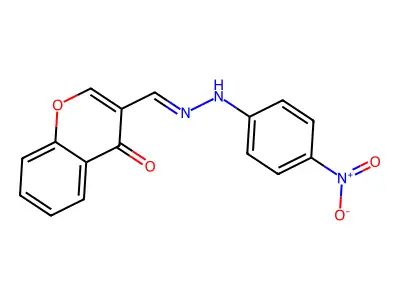 4-Oxo-4H-1-benzopyran-3-carboxaldehyde 3-[2-(4-Nitrophenyl)hydrazone] structure
