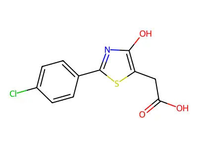 2-(2-(4-Chlorophenyl)-4-hydroxythiazol-5-yl)acetic acid structure