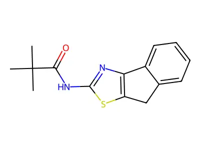 N-(8H-indeno[1,2-d]thiazol-2-yl)pivalamide structure