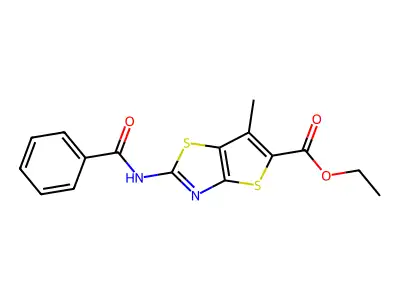 Ethyl 2-benzamido-6-methylthieno[2,3-d][1,3]thiazole-5-carboxylate structure
