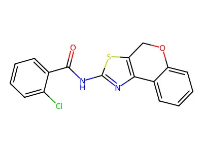 2-chloro-N-(4H-chromeno[4,3-d]thiazol-2-yl)benzamide structure