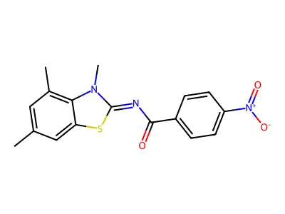 (E)-4-nitro-N-(3,4,6-trimethylbenzo[d]thiazol-2(3H)-ylidene)benzamide structure