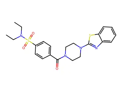 4-(4-(benzo[d]thiazol-2-yl)piperazine-1-carbonyl)-N,N-diethylbenzenesulfonamide structure