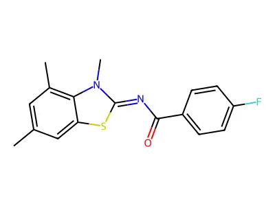 (E)-4-fluoro-N-(3,4,6-trimethylbenzo[d]thiazol-2(3H)-ylidene)benzamide structure