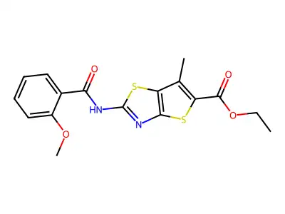 Ethyl 2-(2-methoxybenzamido)-6-methylthieno[2,3-d]thiazole-5-carboxylate structure