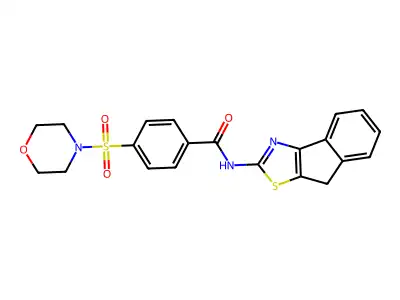 N-(8H-indeno[1,2-d]thiazol-2-yl)-4-(morpholinosulfonyl)benzamide structure