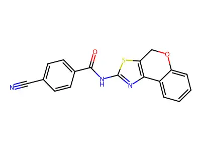 N-(4H-chromeno[4,3-d]thiazol-2-yl)-4-cyanobenzamide structure