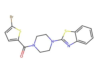 (4-(Benzo[d]thiazol-2-yl)piperazin-1-yl)(5-bromothiophen-2-yl)methanone structure