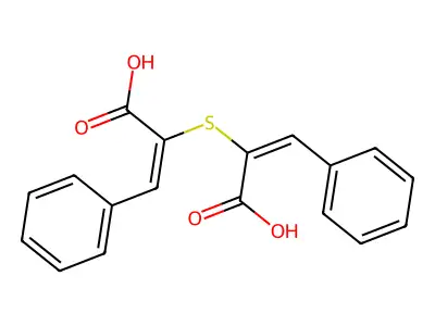 2-(1-Carboxy-2-phenylethenyl)sulfanyl-3-phenylprop-2-enoic acid structure