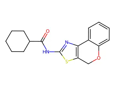 N-{4H-chromeno[4,3-d][1,3]thiazol-2-yl}cyclohexanecarboxamide structure