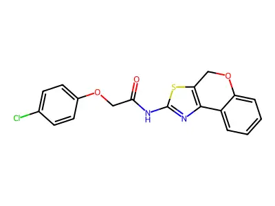 2-(4-chlorophenoxy)-N-(4H-chromeno[4,3-d]thiazol-2-yl)acetamide structure