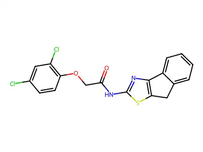 2-(2,4-dichlorophenoxy)-N-(8H-indeno[1,2-d]thiazol-2-yl)acetamide structure