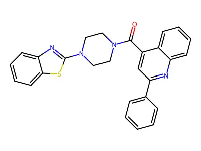 (4-(Benzo[d]thiazol-2-yl)piperazin-1-yl)(2-phenylquinolin-4-yl)methanone structure