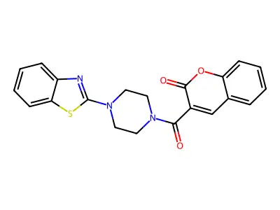 3-(4-(benzo[d]thiazol-2-yl)piperazine-1-carbonyl)-2H-chromen-2-one structure