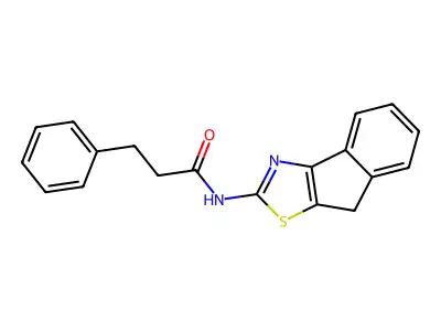 N-(8H-indeno[1,2-d]thiazol-2-yl)-3-phenylpropanamide structure