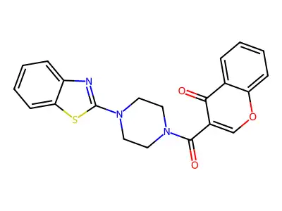 3-[4-(1,3-Benzothiazol-2-yl)piperazine-1-carbonyl]chromen-4-one structure