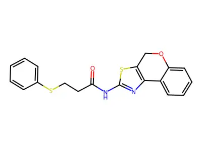 N-(4H-chromeno[4,3-d]thiazol-2-yl)-3-(phenylthio)propanamide structure