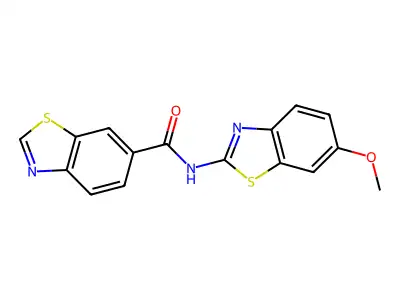 N-(6-methoxy-1,3-benzothiazol-2-yl)-1,3-benzothiazole-6-carboxamide structure