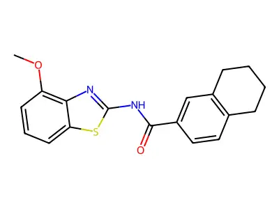 N-(4-methoxy-1,3-benzothiazol-2-yl)-5,6,7,8-tetrahydronaphthalene-2-carboxamide structure