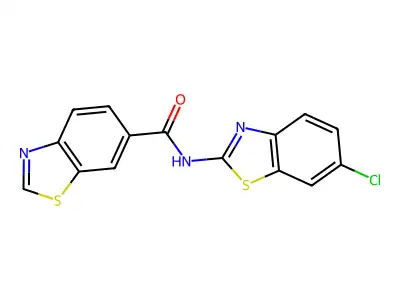 N-(6-chloro-1,3-benzothiazol-2-yl)-1,3-benzothiazole-6-carboxamide structure