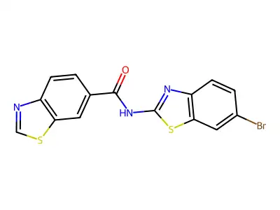 N-(6-bromo-1,3-benzothiazol-2-yl)-1,3-benzothiazole-6-carboxamide structure