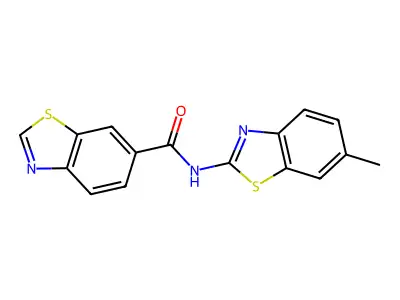 N-(6-methyl-1,3-benzothiazol-2-yl)-1,3-benzothiazole-6-carboxamide structure