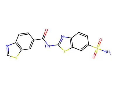 N-(6-sulfamoyl-1,3-benzothiazol-2-yl)-1,3-benzothiazole-6-carboxamide structure