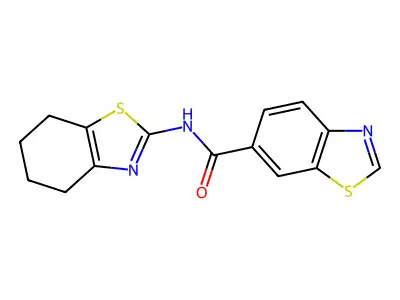 N-(4,5,6,7-tetrahydro-1,3-benzothiazol-2-yl)-1,3-benzothiazole-6-carboxamide structure