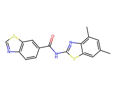 N-(4,6-dimethyl-1,3-benzothiazol-2-yl)-1,3-benzothiazole-6-carboxamide structure