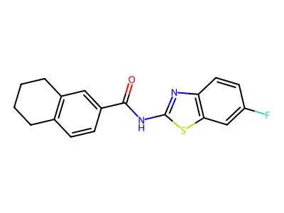 N-(6-fluoro-1,3-benzothiazol-2-yl)-5,6,7,8-tetrahydronaphthalene-2-carboxamide structure