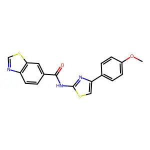 N-[4-(4-methoxyphenyl)-1,3-thiazol-2-yl]-1,3-benzothiazole-6-carboxamide structure