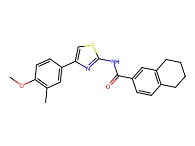 N-[4-(4-methoxy-3-methylphenyl)-1,3-thiazol-2-yl]-5,6,7,8-tetrahydronaphthalene-2-carboxamide structure