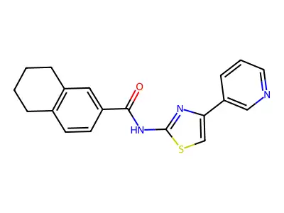 N-(4-(pyridin-3-yl)thiazol-2-yl)-5,6,7,8-tetrahydronaphthalene-2-carboxamide structure