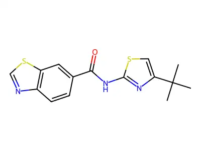N-(4-tert-butyl-1,3-thiazol-2-yl)-1,3-benzothiazole-6-carboxamide structure